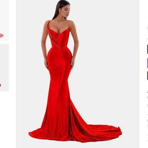 Albina Dyla Long Red Dress